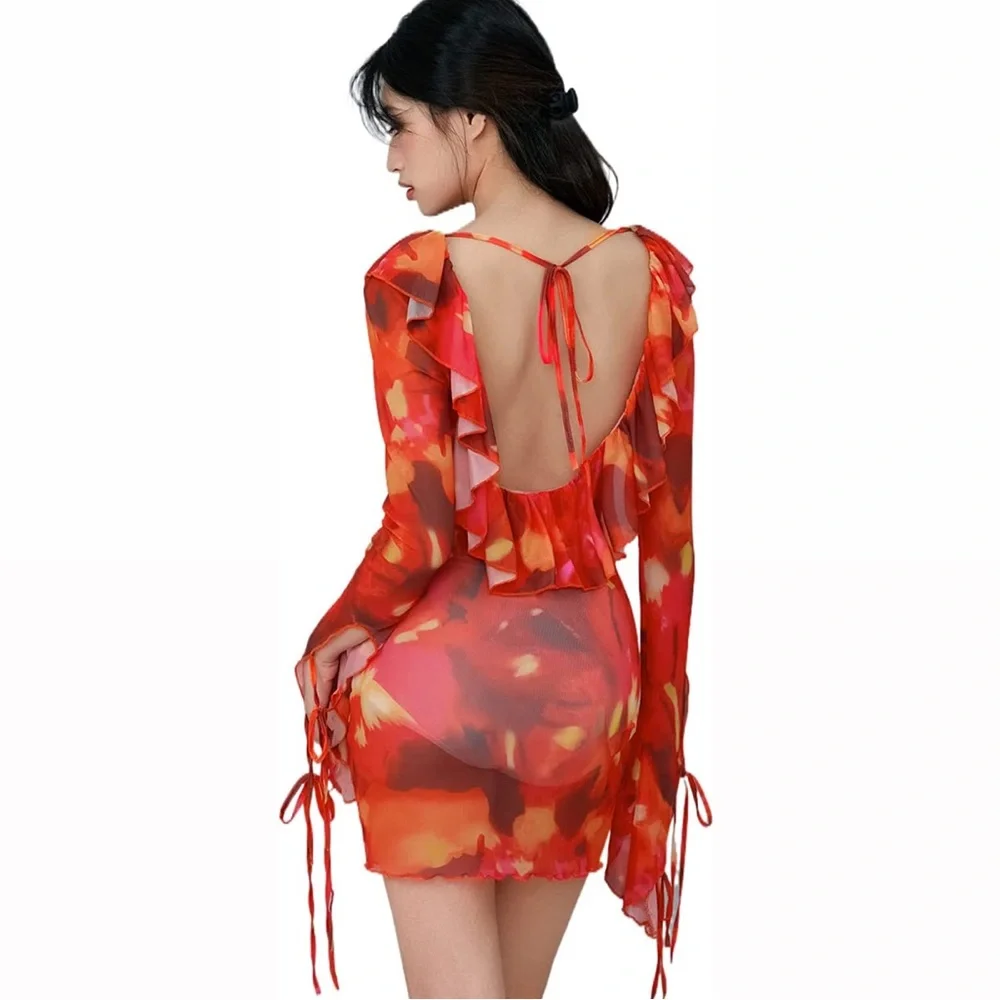 Y2K Ruffle Mini Dress - Picture 2 of 4